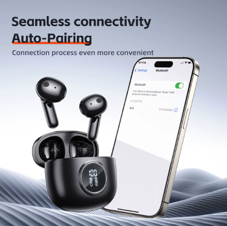 QERE-E40 Wireless Headphones, Bluetooth Earphones, 5.3,TWS HD Microphone, 13mm Driver,60ms Low Latency,4 Mics, ENC Call, New