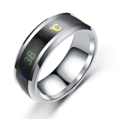 Smart Stainless Steel Multifunctional Ring for Couple Mood Feeling Intelligent Temperature Sensitive Rings Waterproof Jewelry