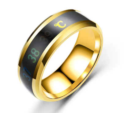Smart Stainless Steel Multifunctional Ring for Couple Mood Feeling Intelligent Temperature Sensitive Rings Waterproof Jewelry