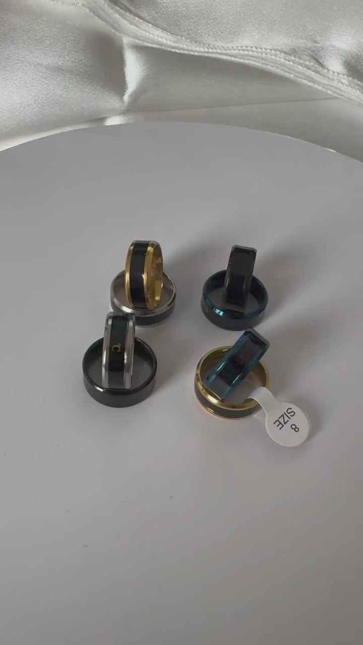 Smart Stainless Steel Multifunctional Ring for Couple Mood Feeling Intelligent Temperature Sensitive Rings Waterproof Jewelry